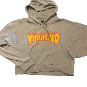 Thrasher cropped hoodie like new!!!